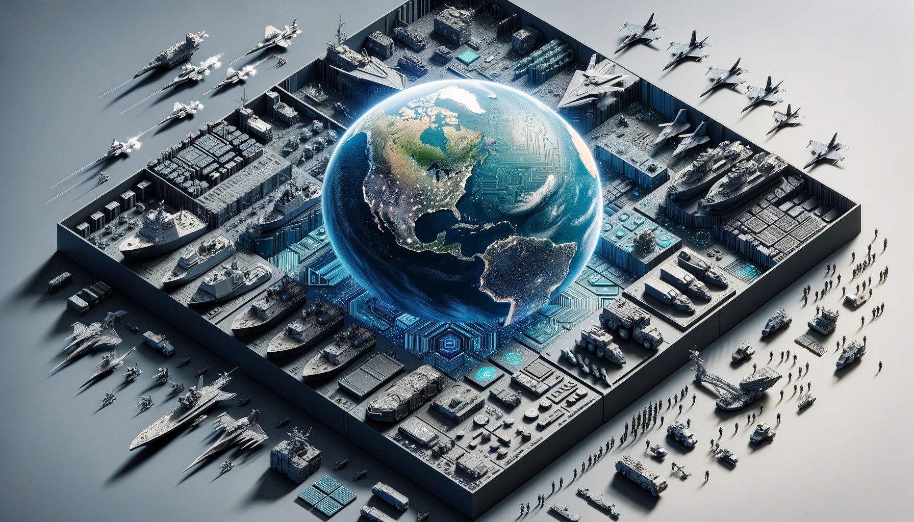 Visual representation of the paradigm shift in defense acquisition towards agile, collaborative, and modular processes.